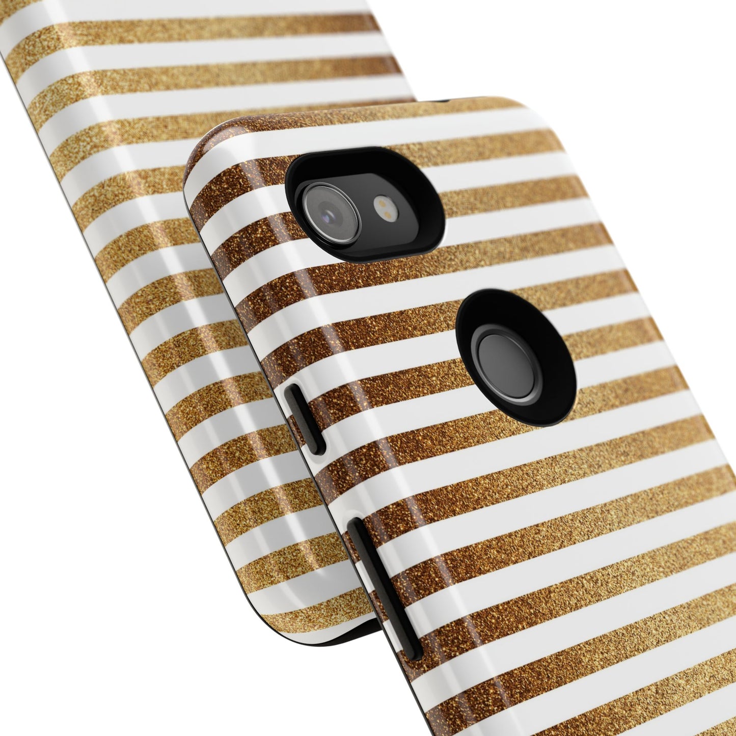 Glamorous Gold Striped Phone Case | Tough Cases, Stylish Phone Cover, Chic Accessories, Gift for Her, Fashionable Tech