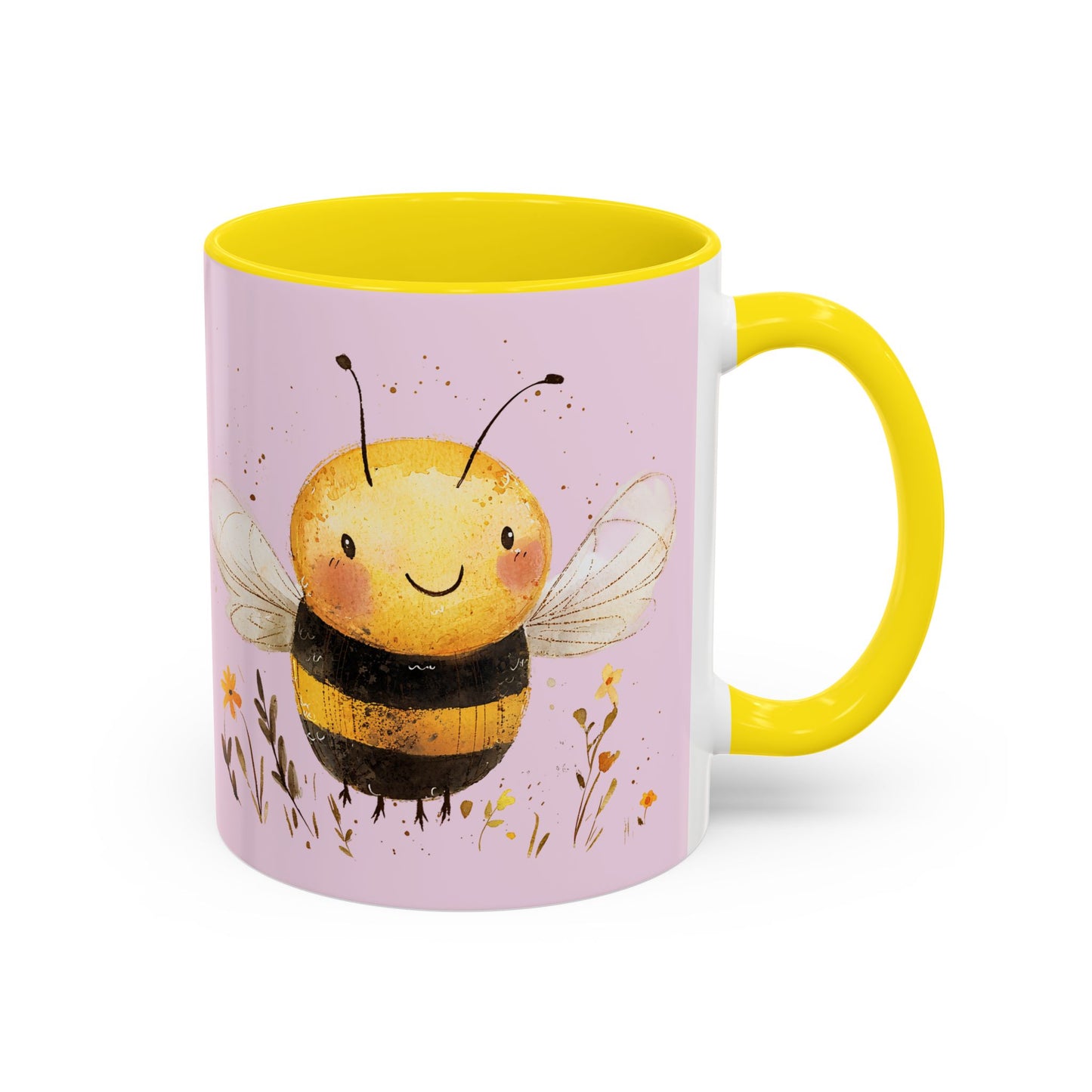 Cute Bee Accent Coffee Mug for Nature Lovers, Fun Bee Design, Gift for Friends, Bee Themed Kitchenware, Bee Lover's Mug