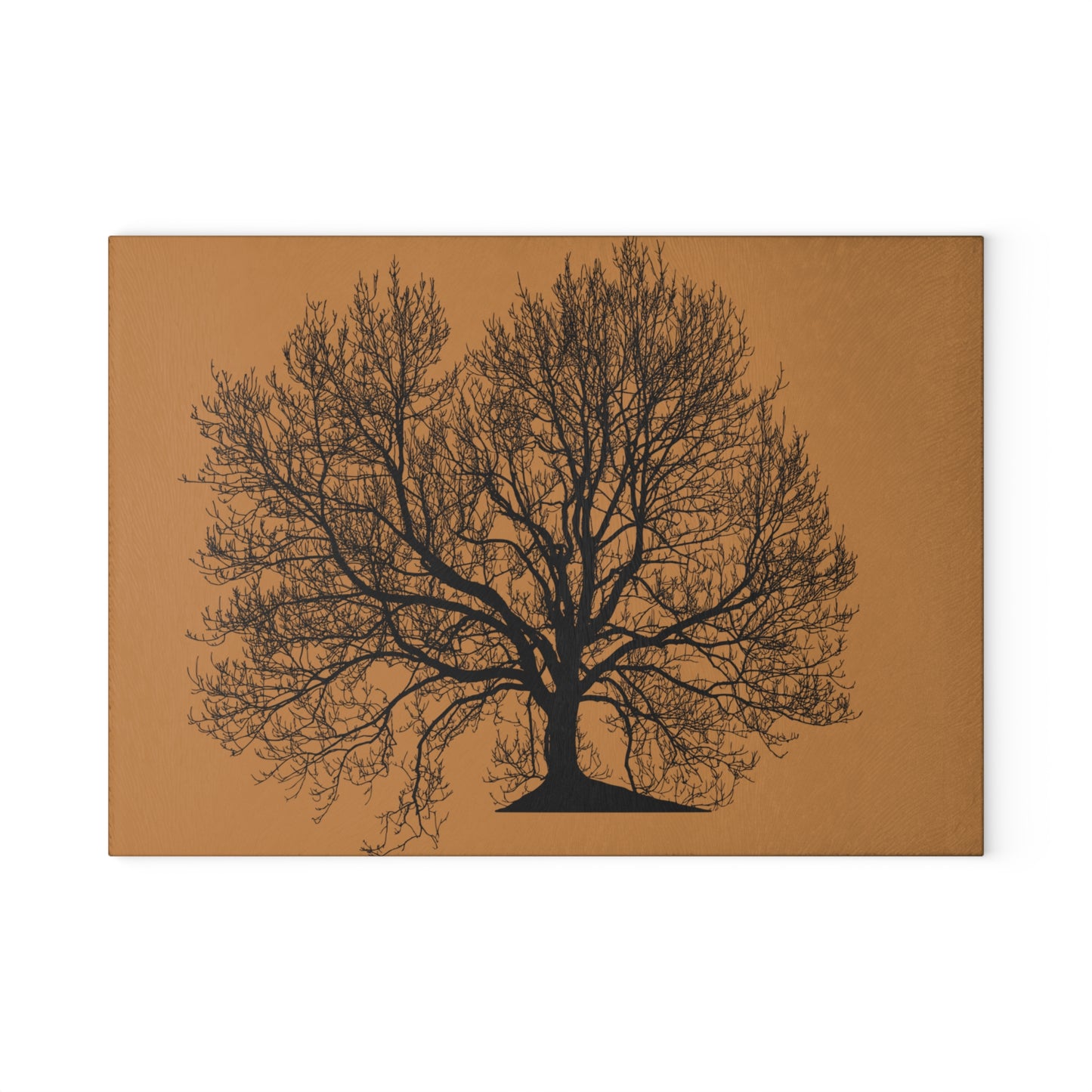 Rustic Tree Design Glass Cutting Board, Kitchen Gift, Home Decor, Personalized Wedding, Housewarming, Culinary Essential