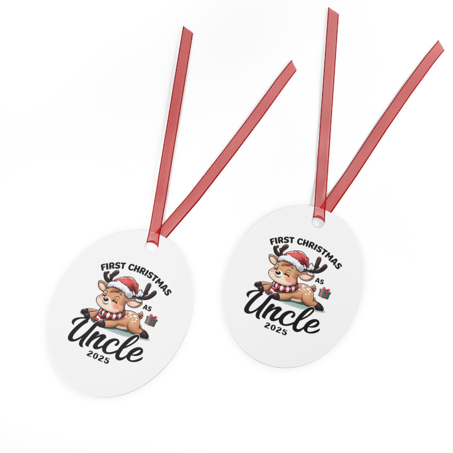 Personalized Holiday Ornaments, First Christmas as Uncle 2025, Metal Tree Decorations, Keepsake Gifts, Family Celebrations, Customized Gifts