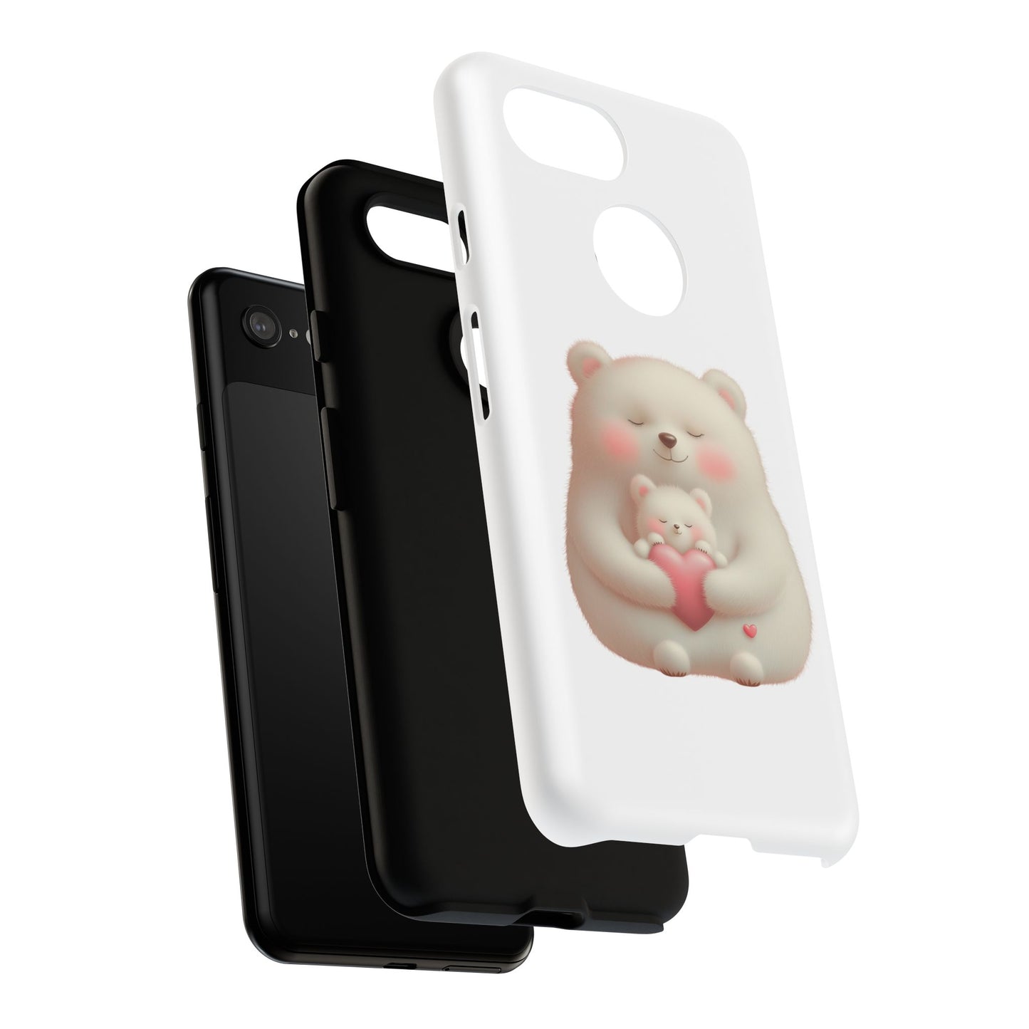 Cute Bear Phone Case, Tough Cases, Animal Lover Gift, Kids Accessories, Mother’s Day, Heartwarming Design