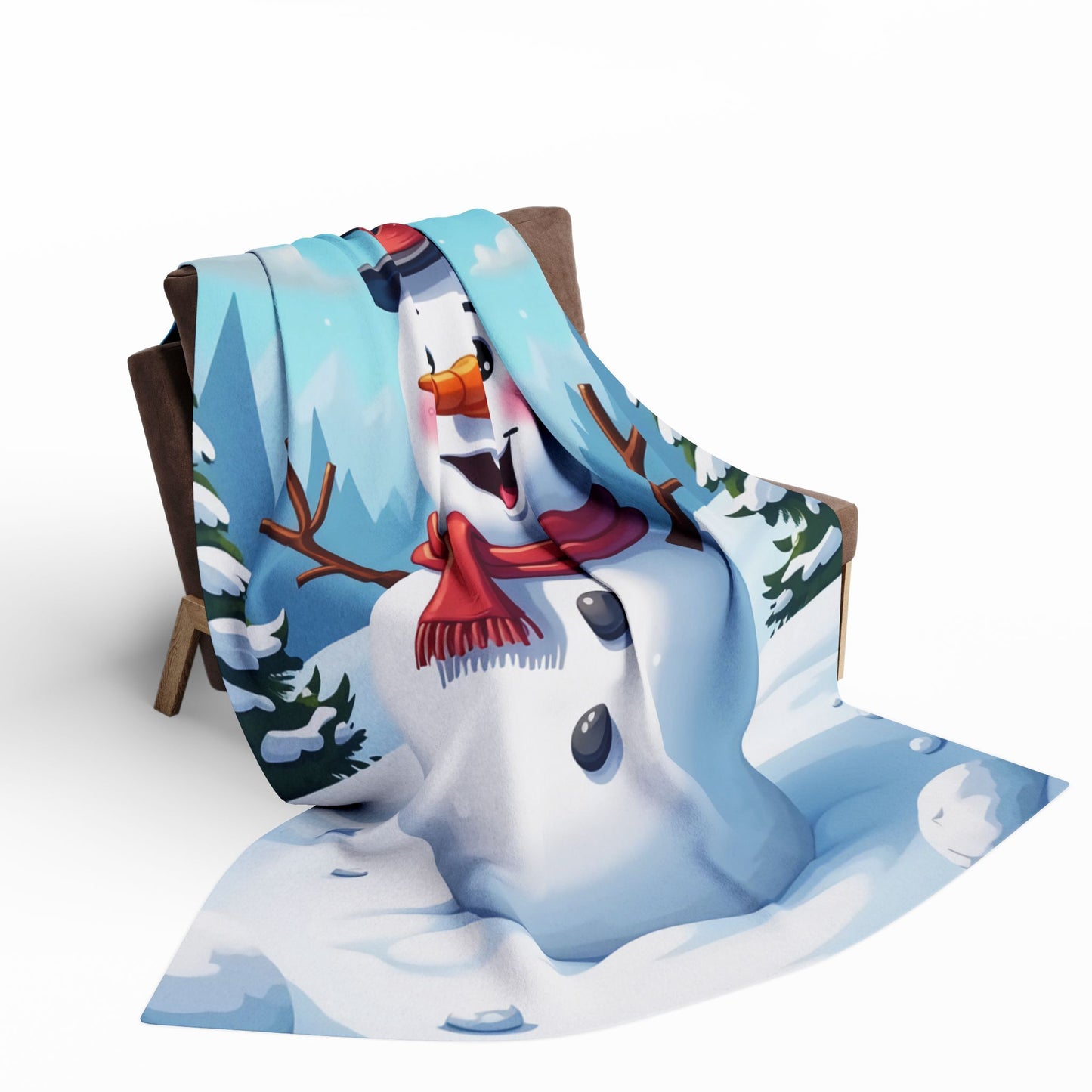 Arctic Fleece Blanket Snowman