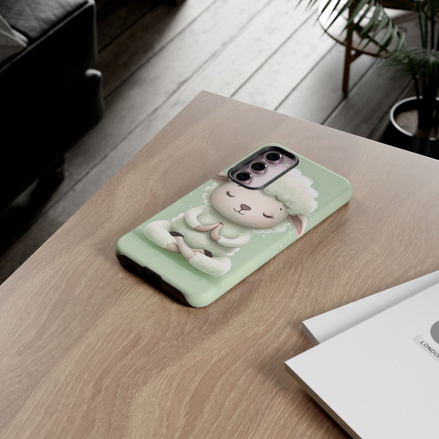 Meditating Lamb Phone Case — Cute Pastel Protective iPhone Cover