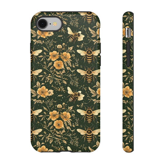 Nature-Inspired Phone Case, Tough Cases for Nature Lovers, Floral Bee Design, Eco-Friendly Gift, Summer Vibes, Trendy Phone Accessory,