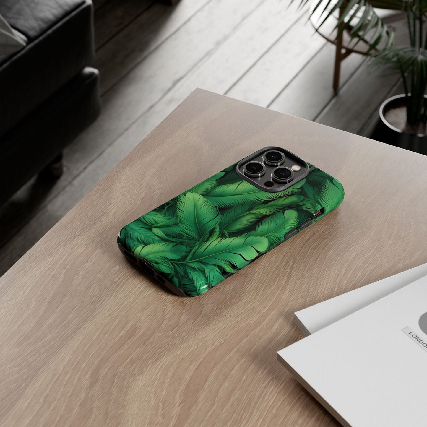Tough Cases - Tropical Leaf Phone Case, Nature-inspired, Phone Accessory, Gift for Her, Jungle Theme, Eco-Friendly