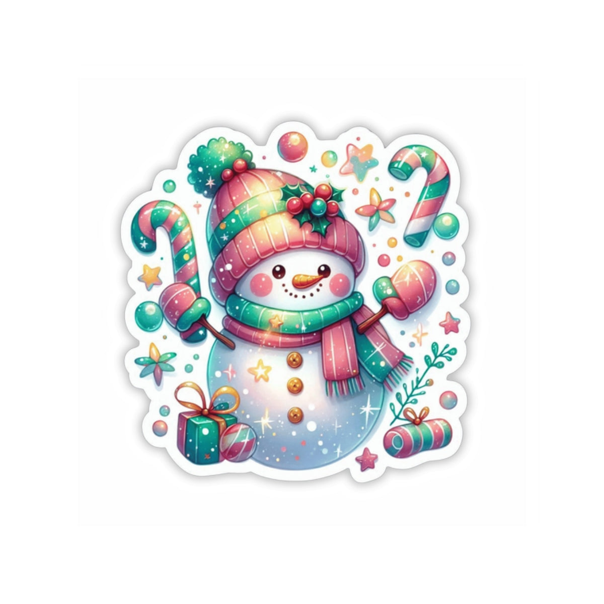 Festive Snowman Kiss-Cut Stickers, Holiday Decor, Christmas Gift, Winter Wonderland, Cute Snowman Stickers, Craft Supplies, Scrapbooking