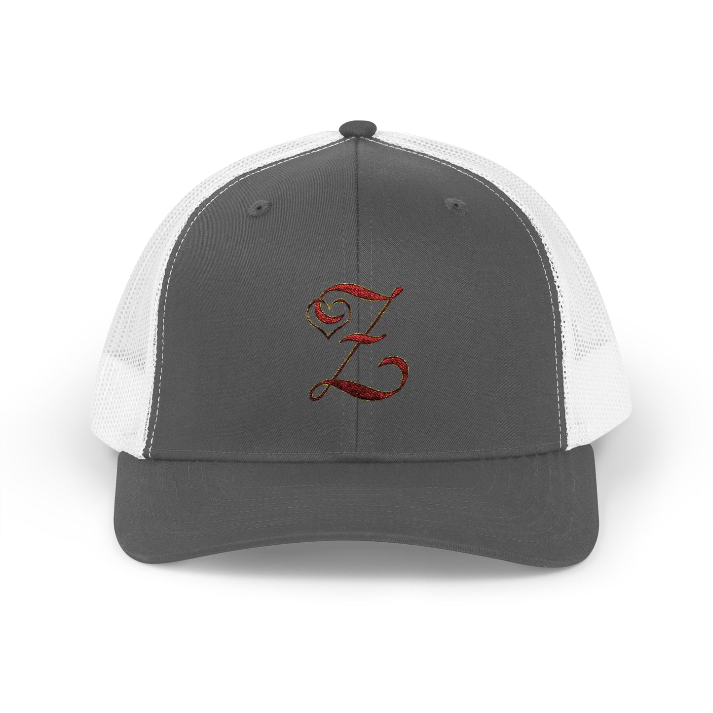 Embroidered 'Z' Snapback Trucker Cap — Vintage Monogram Initial Hat