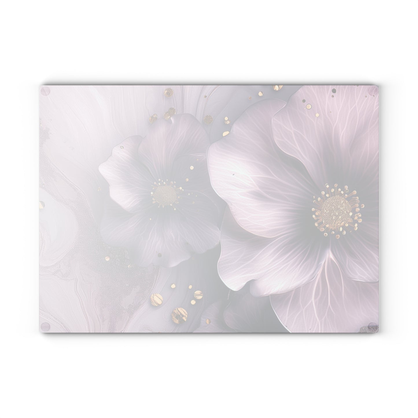 Elegant Floral Glass Cutting Board - Sophisticated Kitchen Deco