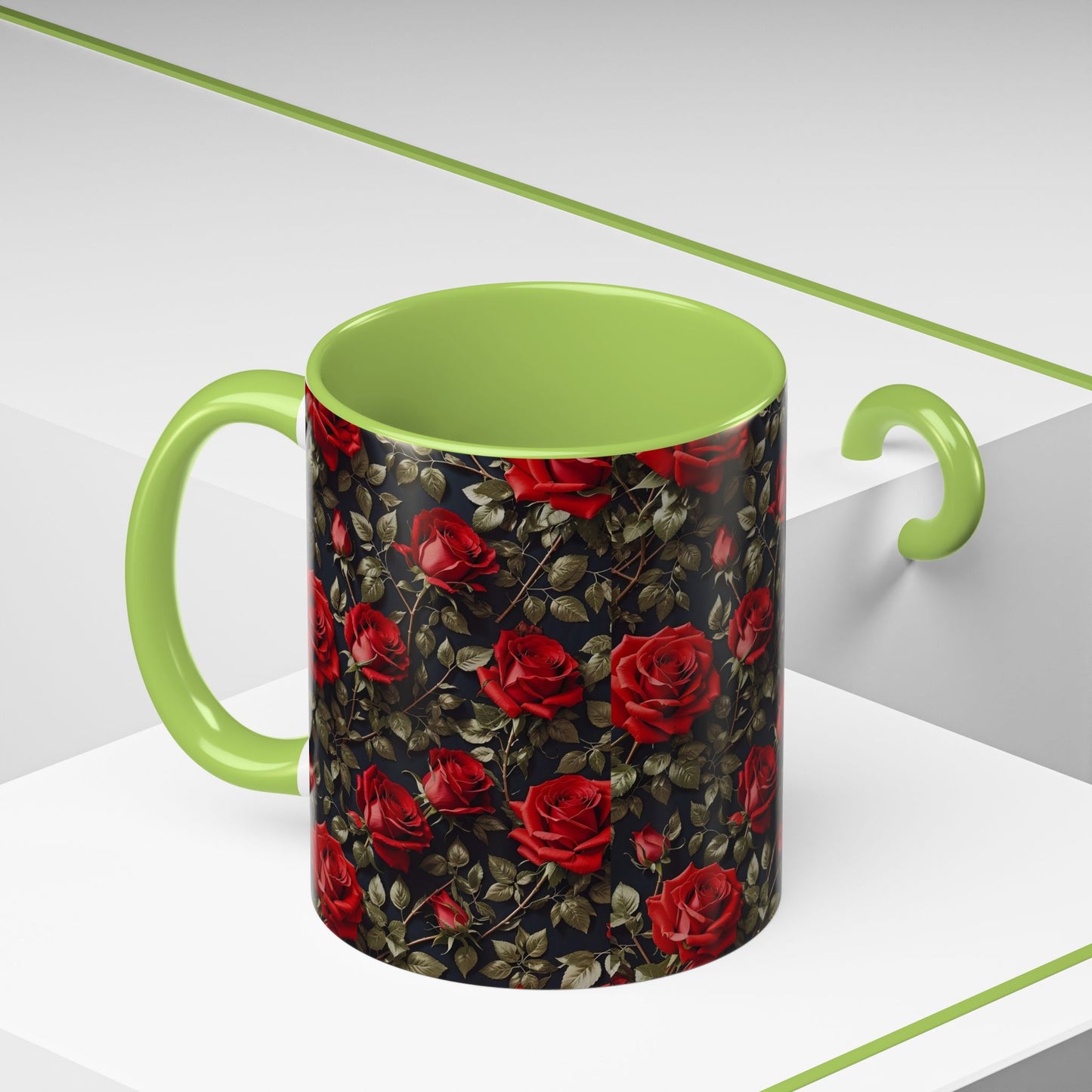 Elegant Floral Accent Coffee Mug - Black Rose Design, Gift for Her, Home Decor, Coffee Lovers, Mother's Day, Birthday