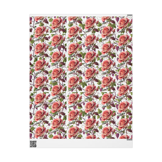 Floral Gift Wraps - Elegant Flower Wrapping Paper for Birthdays, Holidays, Weddings, Celebrations, Eco-friendly Gift Wraps