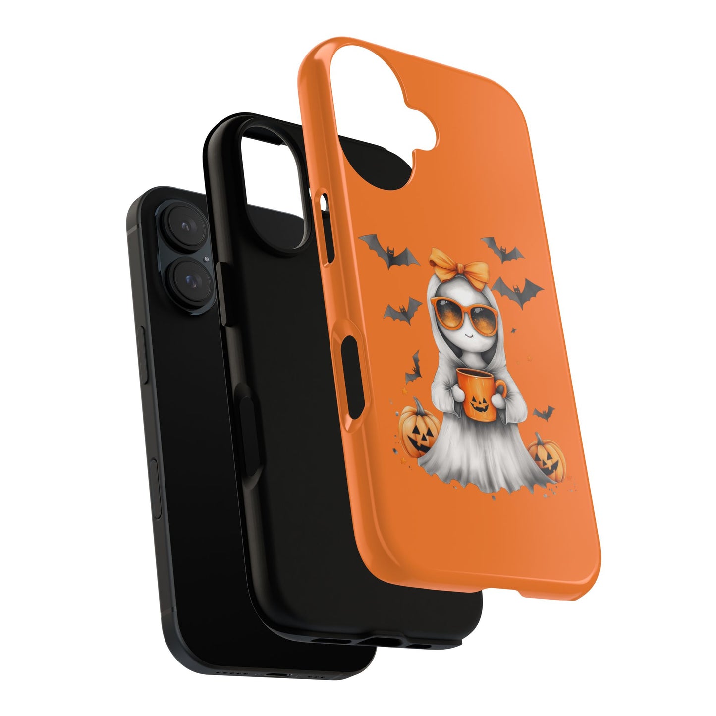 Halloween Ghost Phone Case, Cute Cat Ghost Case, Autumn Phone Cover, Spooky Season Gift, Trick or Treat Case