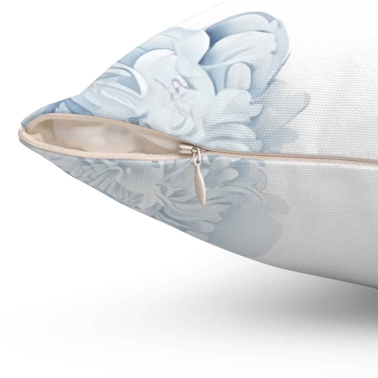 Monogram Pillow — Elegant Blue Floral “B” Decorative Throw Pillow