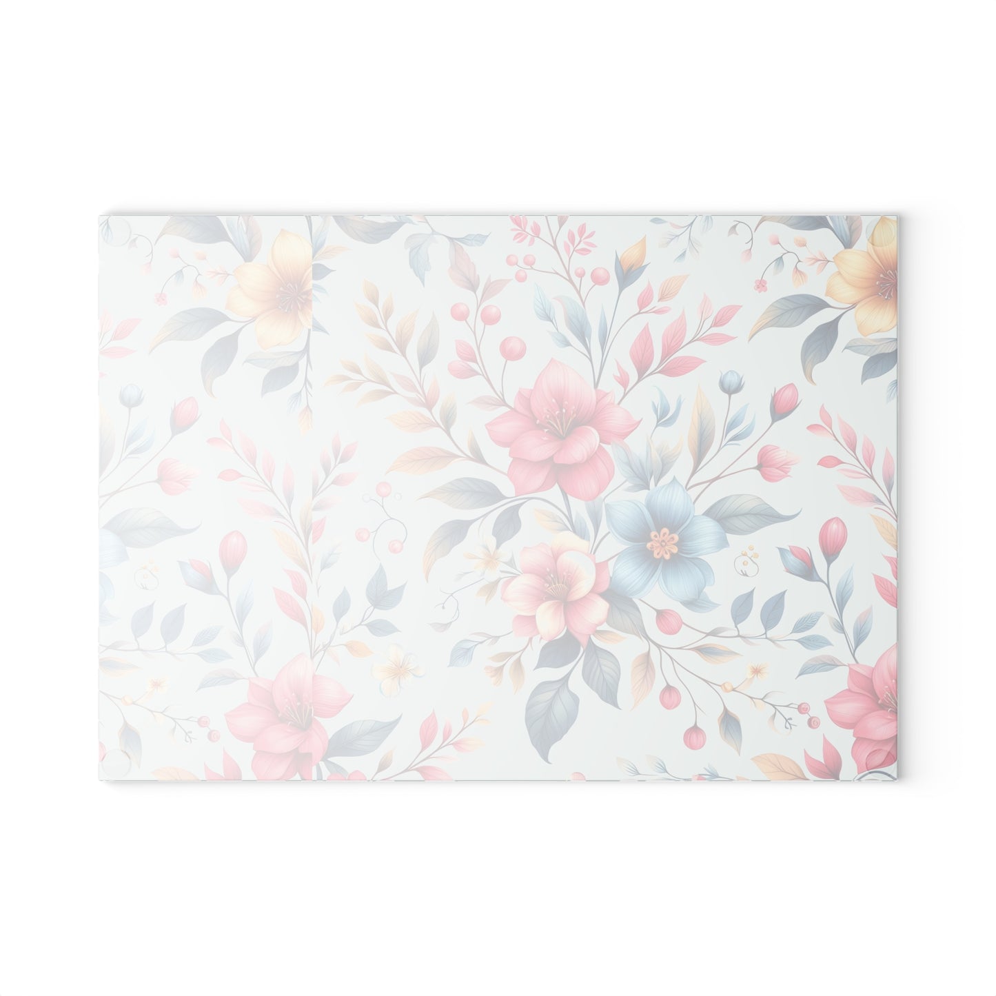 Floral Glass Cutting Board for Cooking, Kitchen Decor, Gift for Chef, Floral Home Accessory, Mother's Day Gift, Wedding Gift