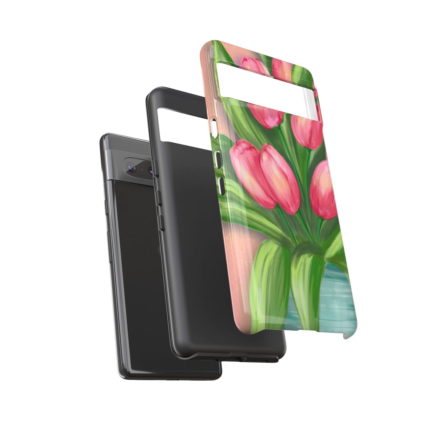 Floral Phone Case with Vibrant Tulips - Tough Cases for Garden Lovers, Spring Gifts, Nature Enthusiasts, Unique Gadget Accessories, [...]