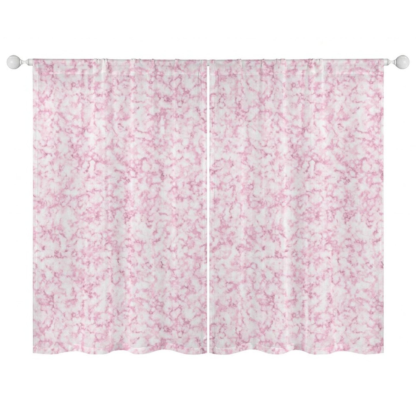 Sheer Curtain Pink and White