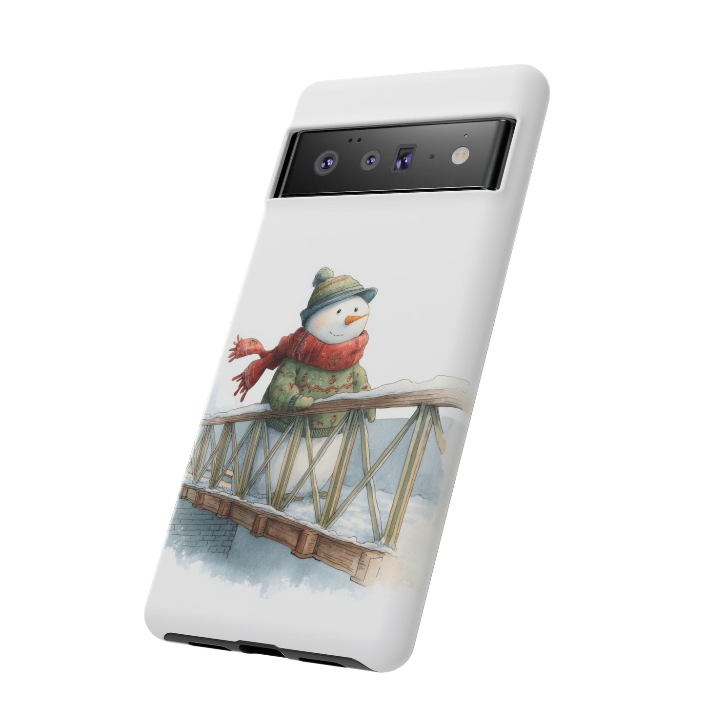 Snowman Phone Case – Winter Holiday Gift, Cute Snowman Design, Winter Accessories, Protective Phone Case, Unique Christmas Present