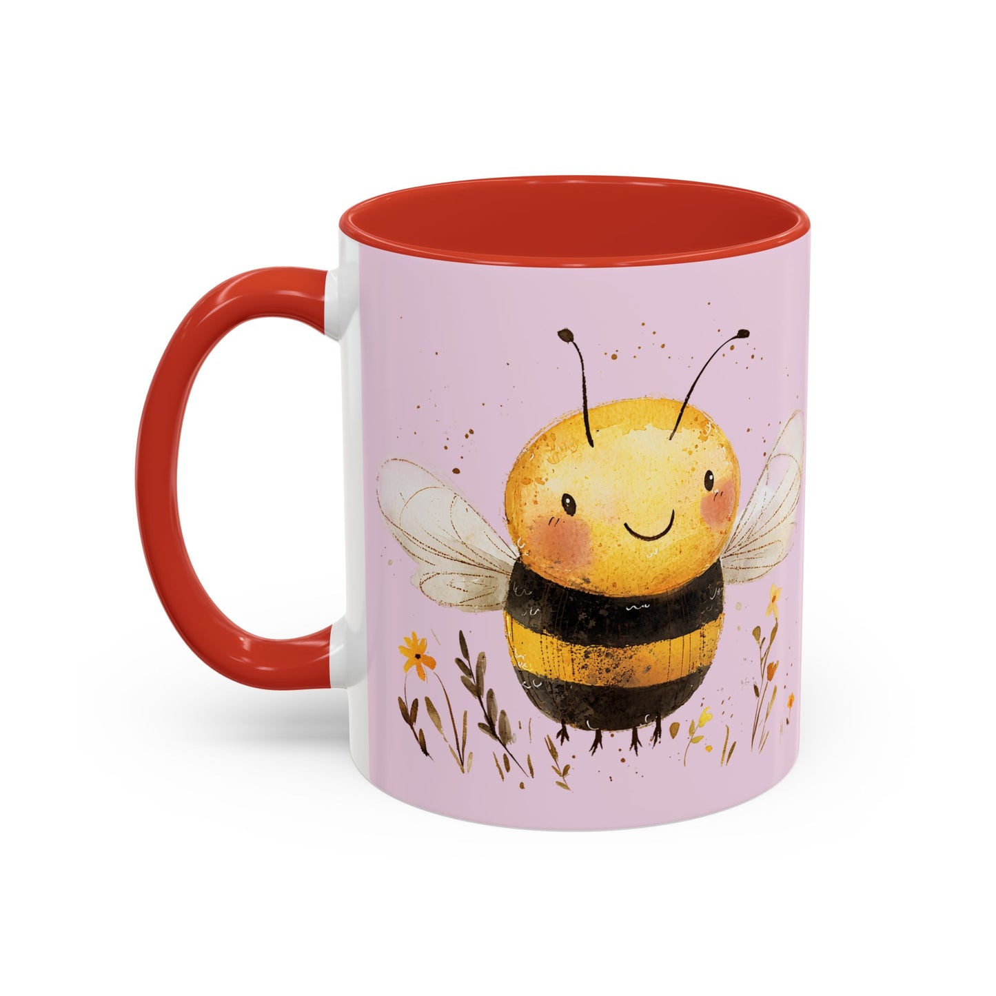 Cute Bee Accent Coffee Mug for Nature Lovers, Fun Bee Design, Gift for Friends, Bee Themed Kitchenware, Bee Lover's Mug