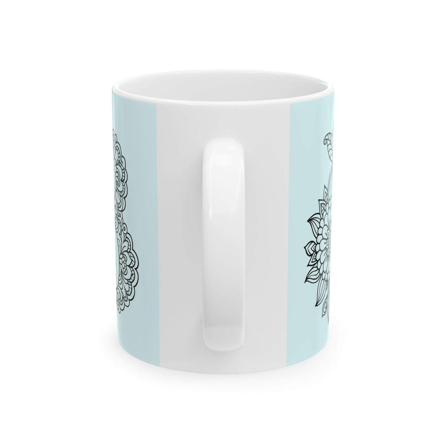Mandala Design Ceramic Mug -Letter B Relaxing Gift for Tea Lovers, Coffee Enthusiasts, Home Decor, Perfect for Holidays, Zen Vibe