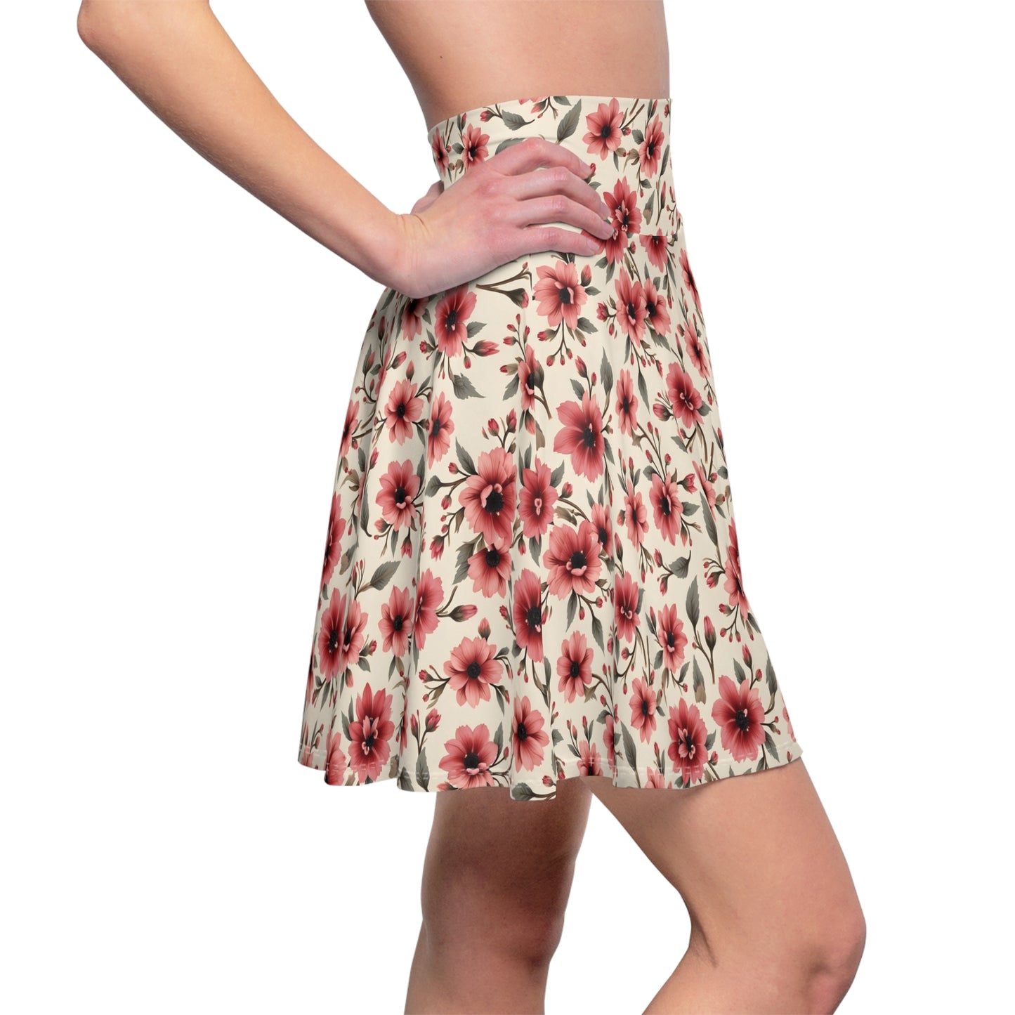 Floral Women's Skater Skirt, Summer Skirt, Girly Floral Dress, Casual Outfit, Spring Fashion, Boutique Style