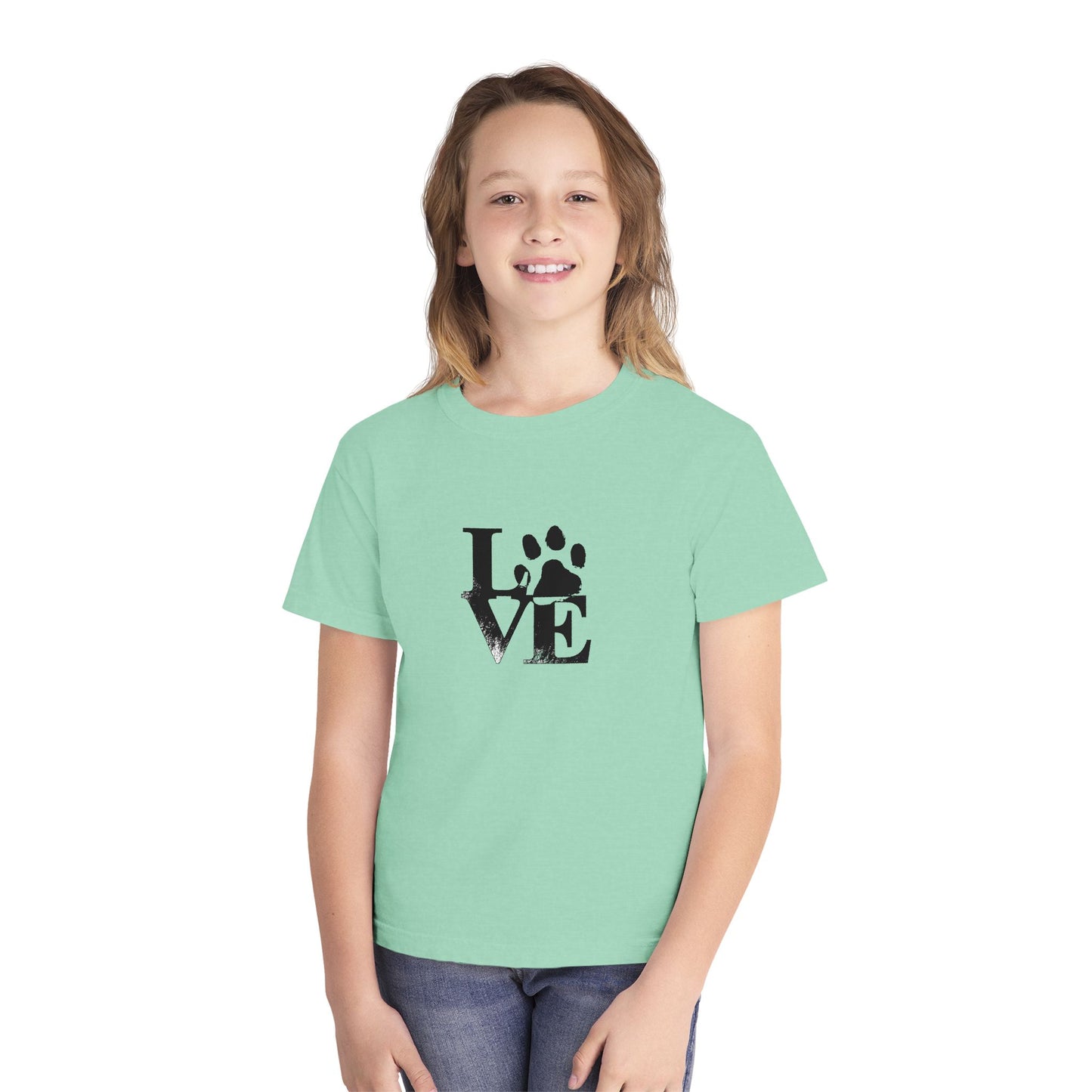 Youth Love Paw Tee - Perfect for Pet Lovers, Gifts for Kids, Animal Lovers, Birthday or Holiday Gift, Cute Casual Wear