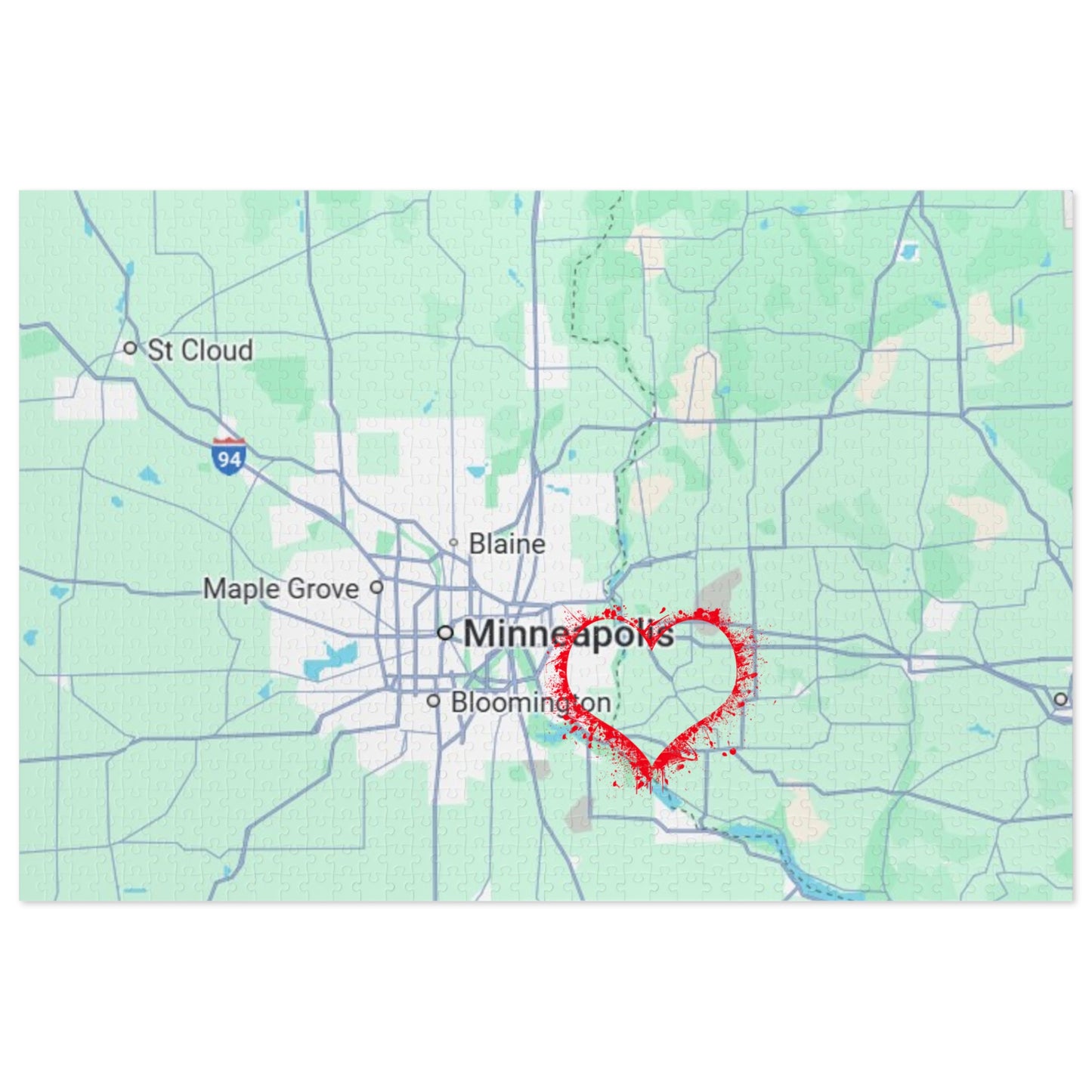 Heartwarming Minneapolis Jigsaw Puzzle with Tin, Personalized Gift, Home Decor, Family Activity, Travel Souvenir, Map Puzzle
