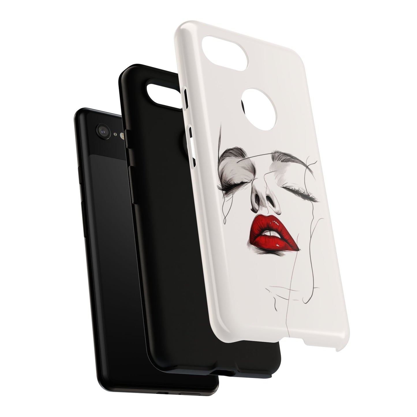 Stylish Phone Case with Artistic Lip Design, Femme Tech Accessory, Trendy Device Cover, Gift for Her, Unique Phone Accessories