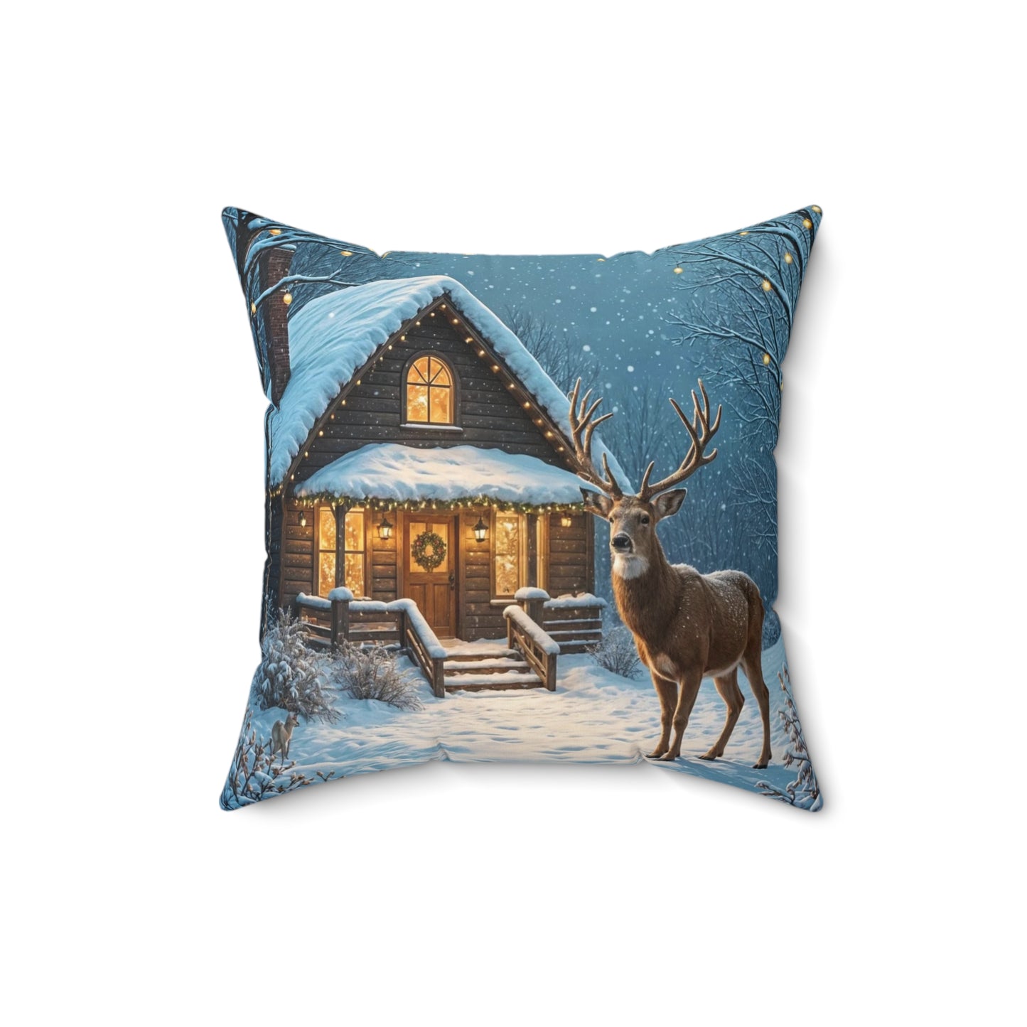Cozy Winter Decor Pillow, Holiday Home Accent, Reindeer Design Cushion, Festive Throw Pillow, Christmas Gift Idea