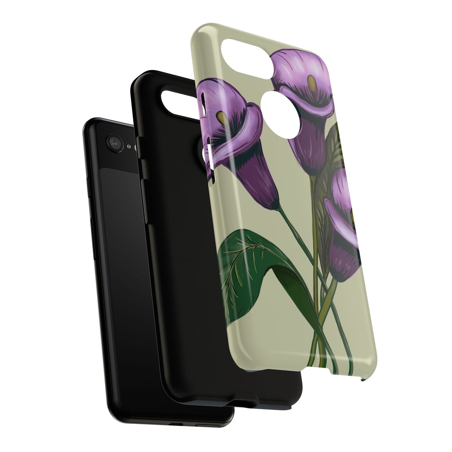 Floral Phone Case - Tough Cases, Purple Flower Design, Cell Phone Accessories, Gift for Her, Nature Lover Essentials