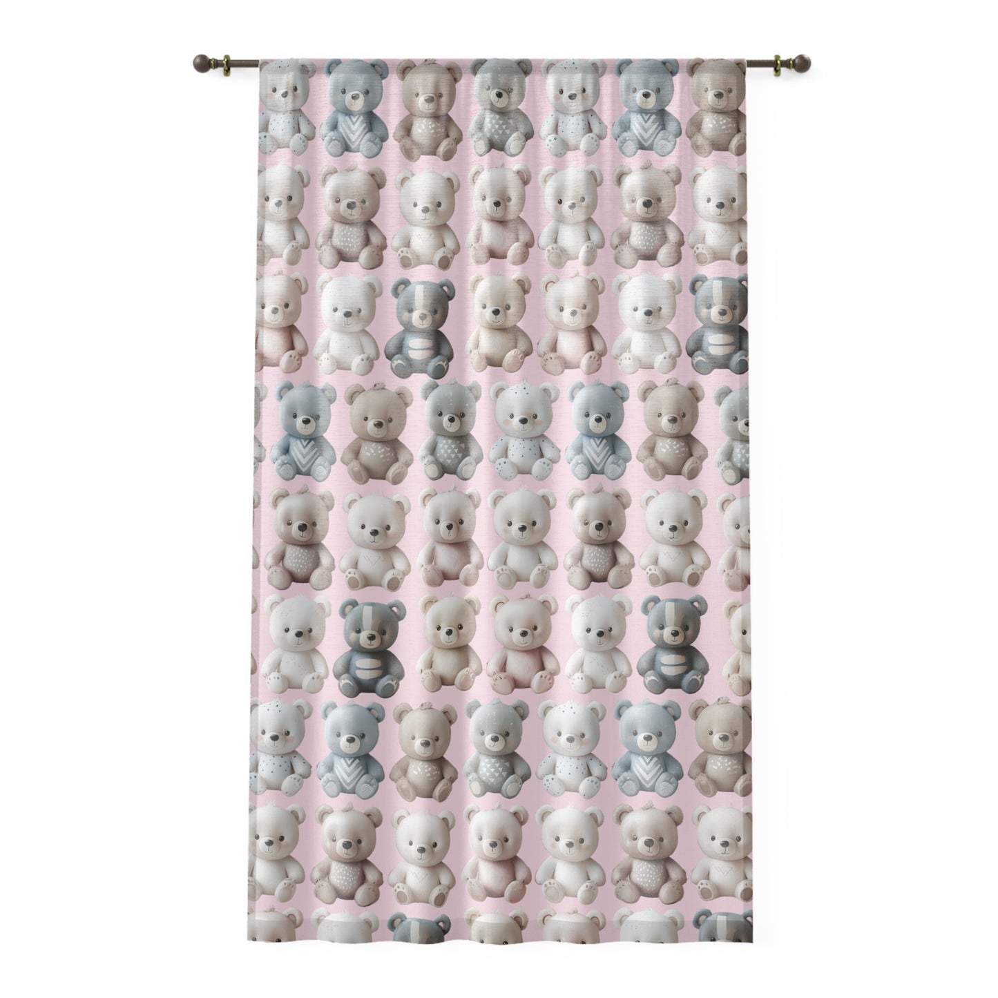 Cute Teddy Bear Window Curtain, Nursery Decor, Child's Room, Baby Shower Gift, Playroom Curtains, Soft Toy Theme