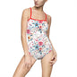 Floral Print Women's One-Piece Swimsuit, Elegant Bathing Suit, Summer Beachwear, Vacation Swimwear, Resort Wear, Mother's Day Gift
