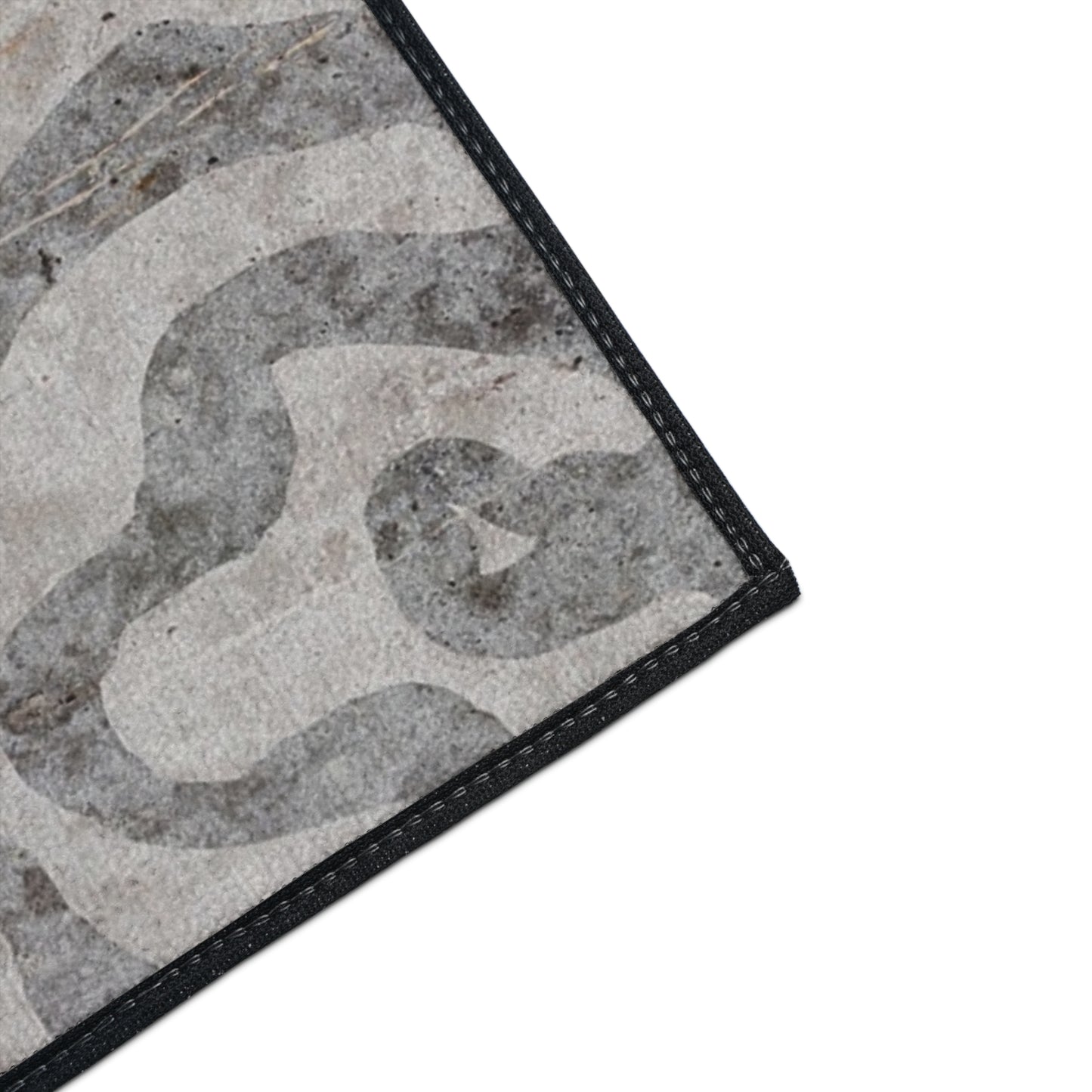 Abstract Black & Gray Heavy Duty Floor Mat — Modern Wave Rug for Entryway, Kitchen, or Office