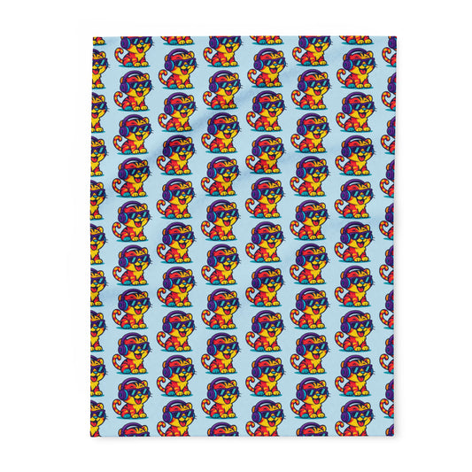 Vibrant Arctic Fleece Blanket for Cozy Living, Colorful Home Decor, Unique Gift for Kids, Snuggle Blanket for Winter, Fun Indoor Accessory