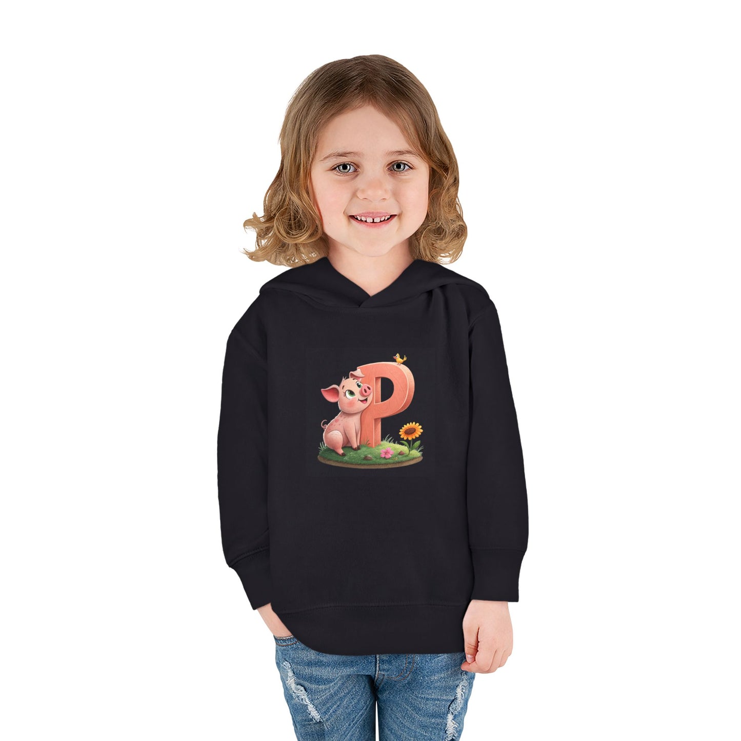 Toddler Piggy Personalized Fleece Hoodie, Cute Animal Hoodie, Kids Pullover, Toddler Clothes, Kids Gift, Birthday Present
