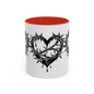Gothic Heart Mug, Unique Art Coffee Cup for Gifting, Gothic Home Decor, Perfect for Friends, Gothic Style Drinkware