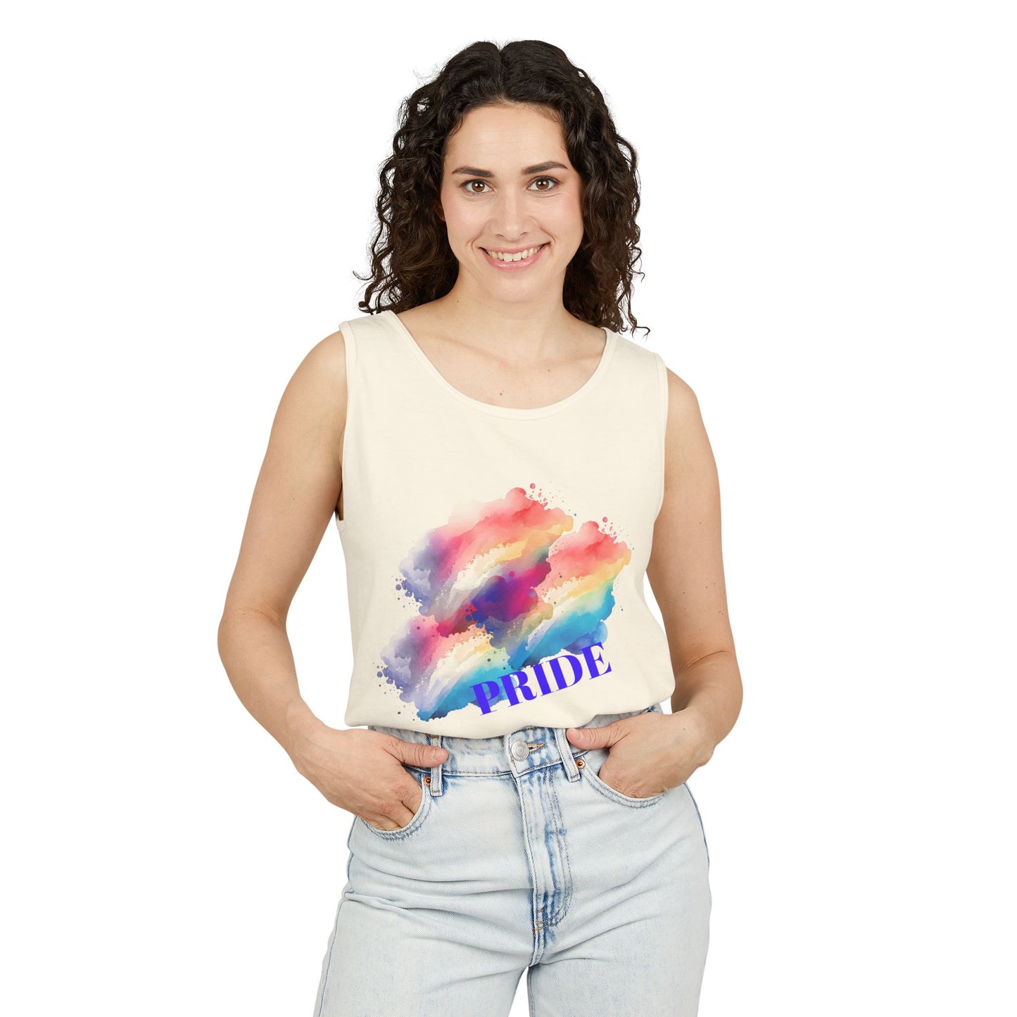 Vibrant Watercolor Unisex Tank Top, Summer Fashion, Pride Apparel, Beach Wear, Casual Top, LGBTQ+ Gift