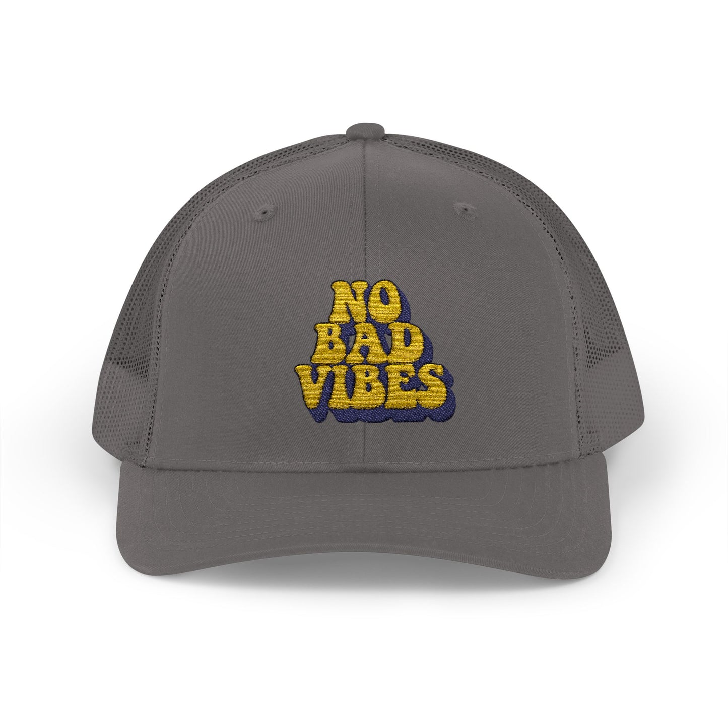 No Bad Vibes Snapback Trucker Cap | Casual Summer Hat, Gift for Her, Trendy Accessory, Outdoor Fun, Festival Wear