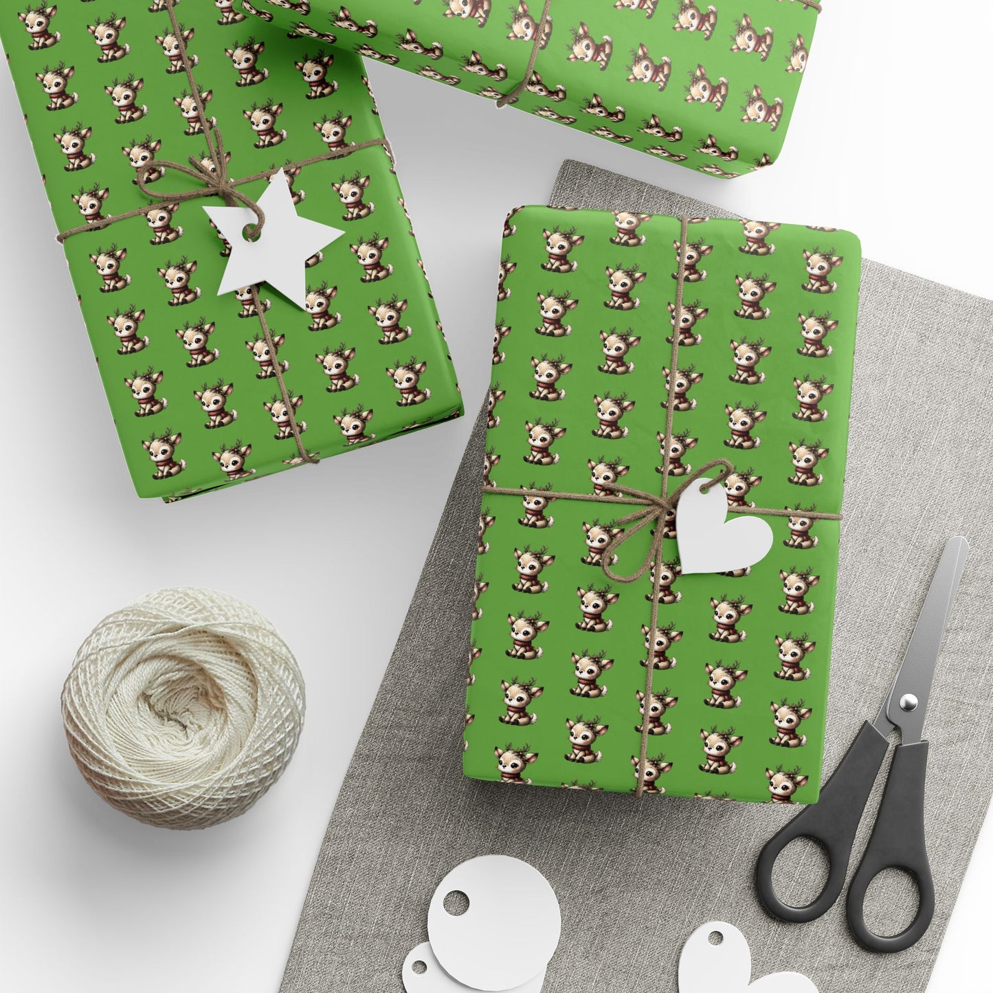 Wrapping Paper — Green Cute Dog Pattern Gift Wrap (Pet Lover Holiday & Birthday)