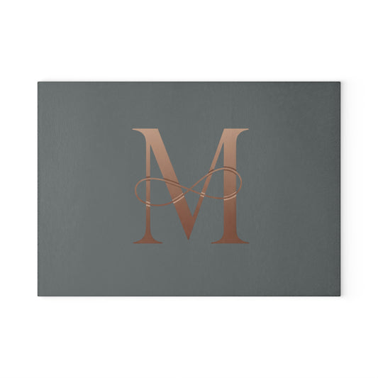 Personalized Glass Cutting Board with Elegant Initial Design, Kitchen Gift, Wedding Gift, Housewarming Gift, Custom Kitchen Decor