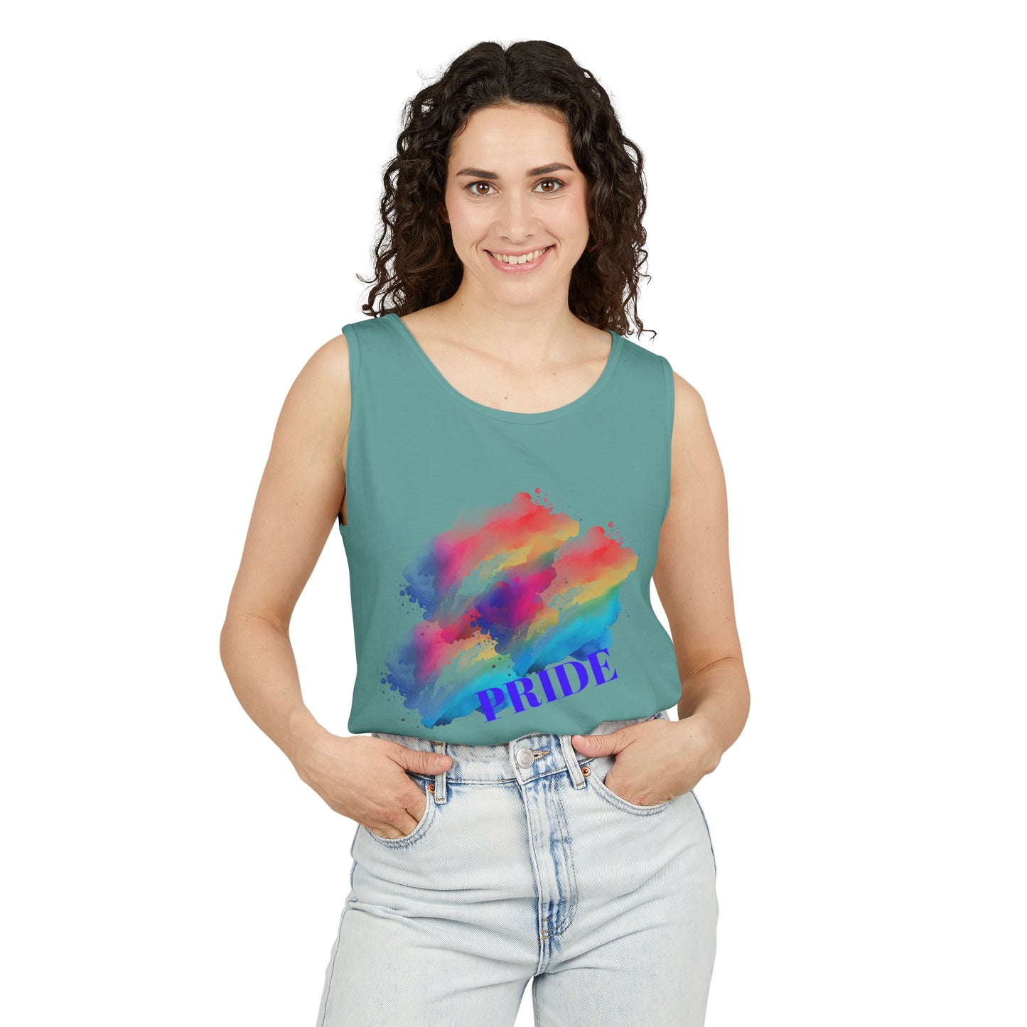 Vibrant Watercolor Unisex Tank Top, Summer Fashion, Pride Apparel, Beach Wear, Casual Top, LGBTQ+ Gift