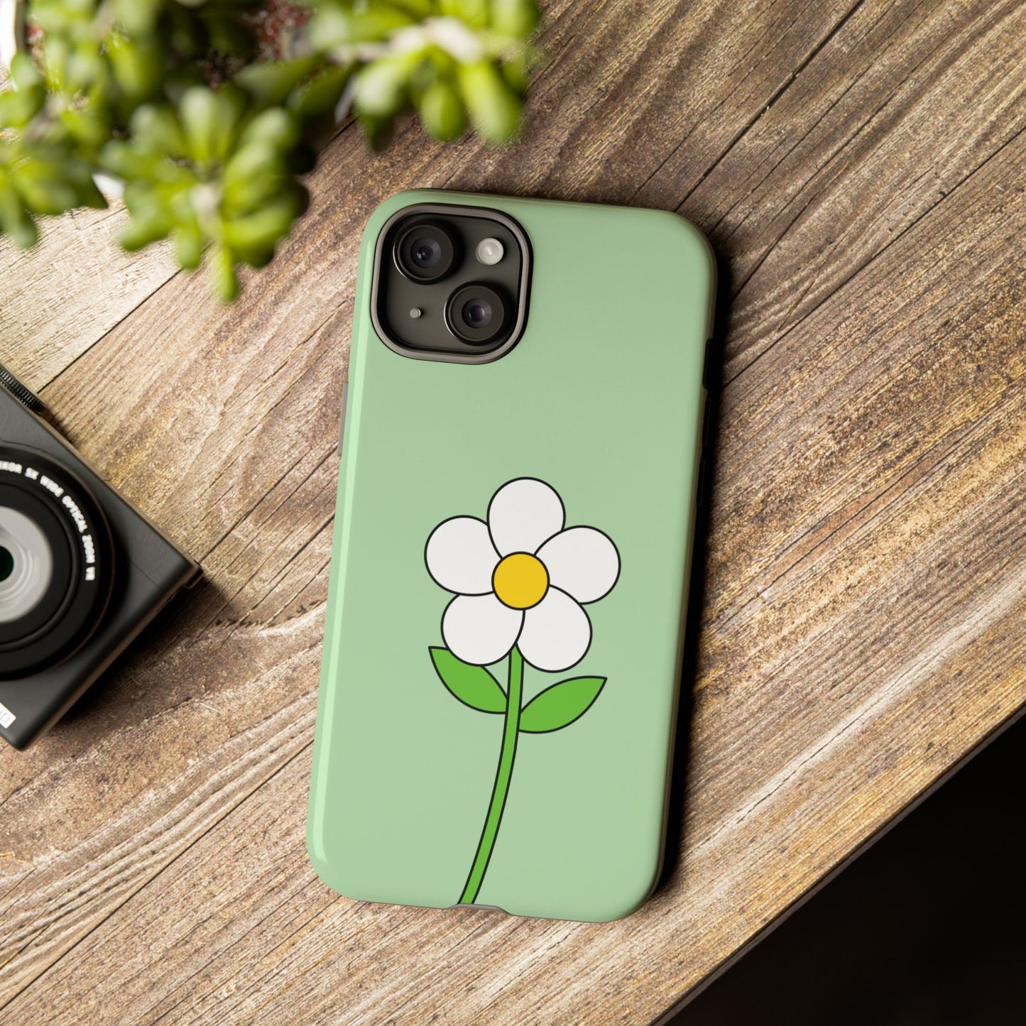 Floral Phone Case - Tough Cases for Nature Lovers, Cute Green Flower Design, iPhone Cover, Gift for Her, Spring Accessories