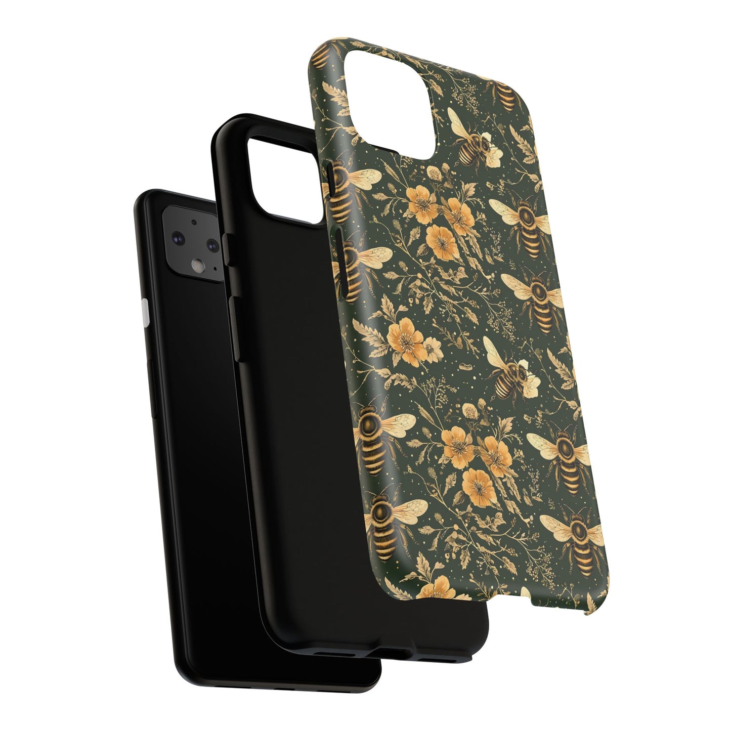 Nature-Inspired Phone Case, Tough Cases for Nature Lovers, Floral Bee Design, Eco-Friendly Gift, Summer Vibes, Trendy Phone Accessory,