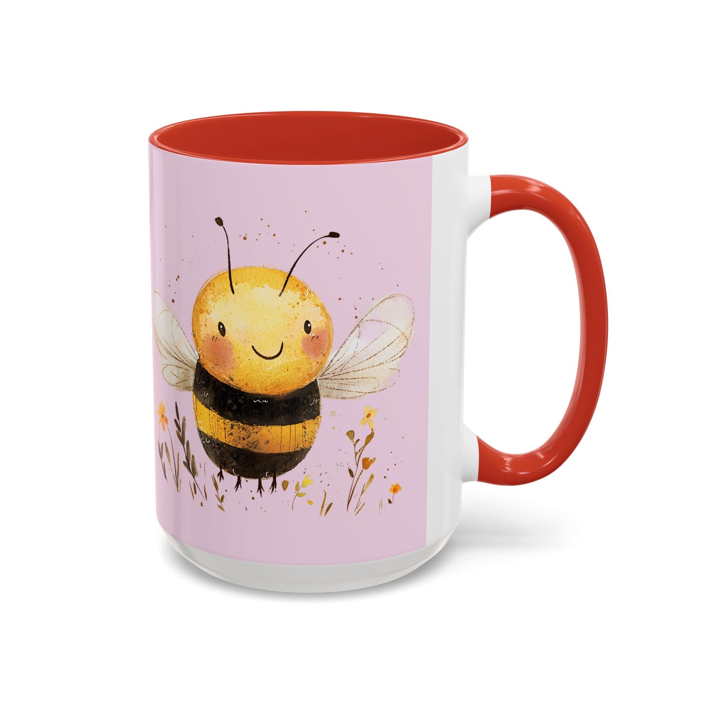 Cute Bee Accent Coffee Mug for Nature Lovers, Fun Bee Design, Gift for Friends, Bee Themed Kitchenware, Bee Lover's Mug
