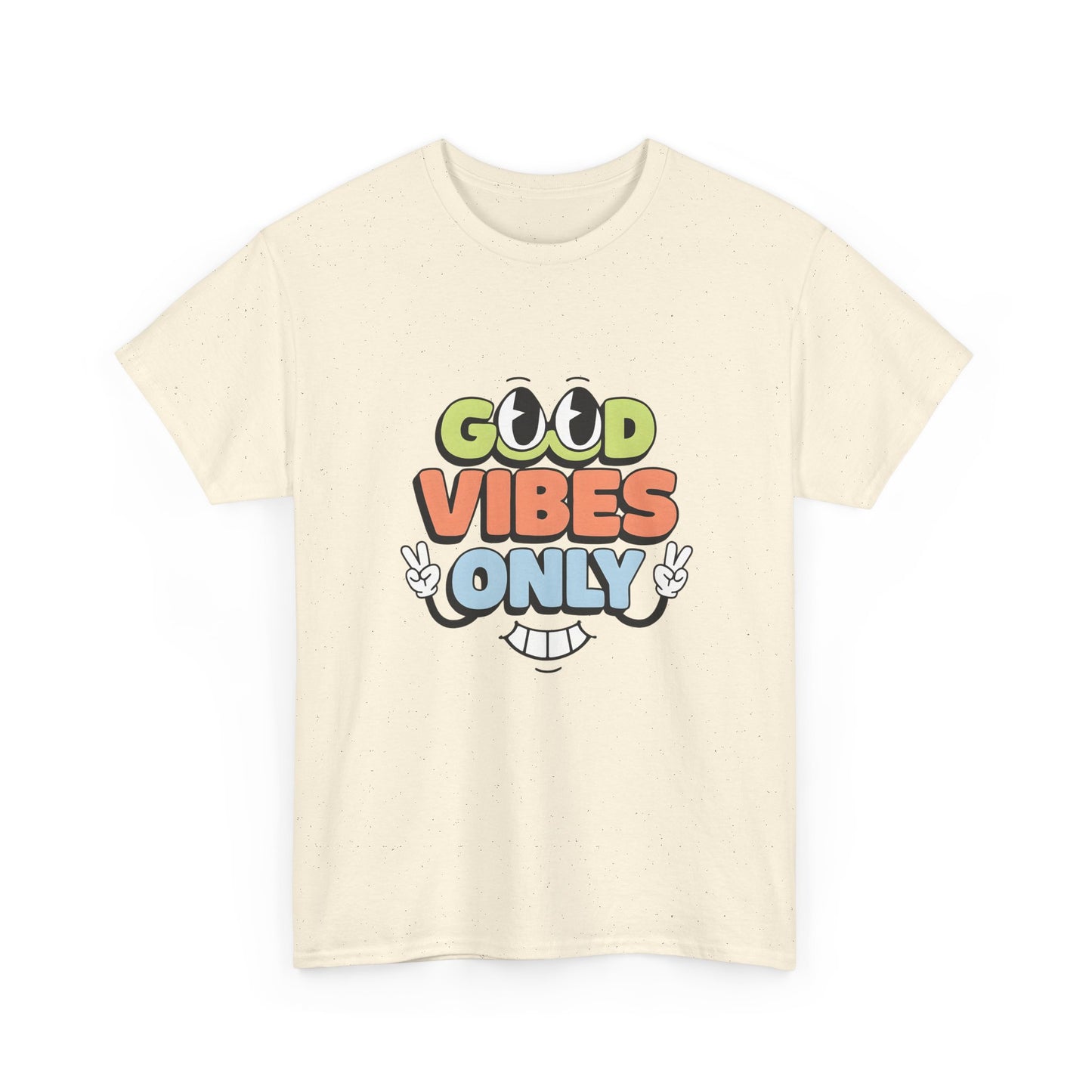 Good Vibes Only Unisex Heavy Cotton Tee, Casual Tee, Positive Message Shirt, Summer Fashion, Gift for Friends, Outdoor Wear