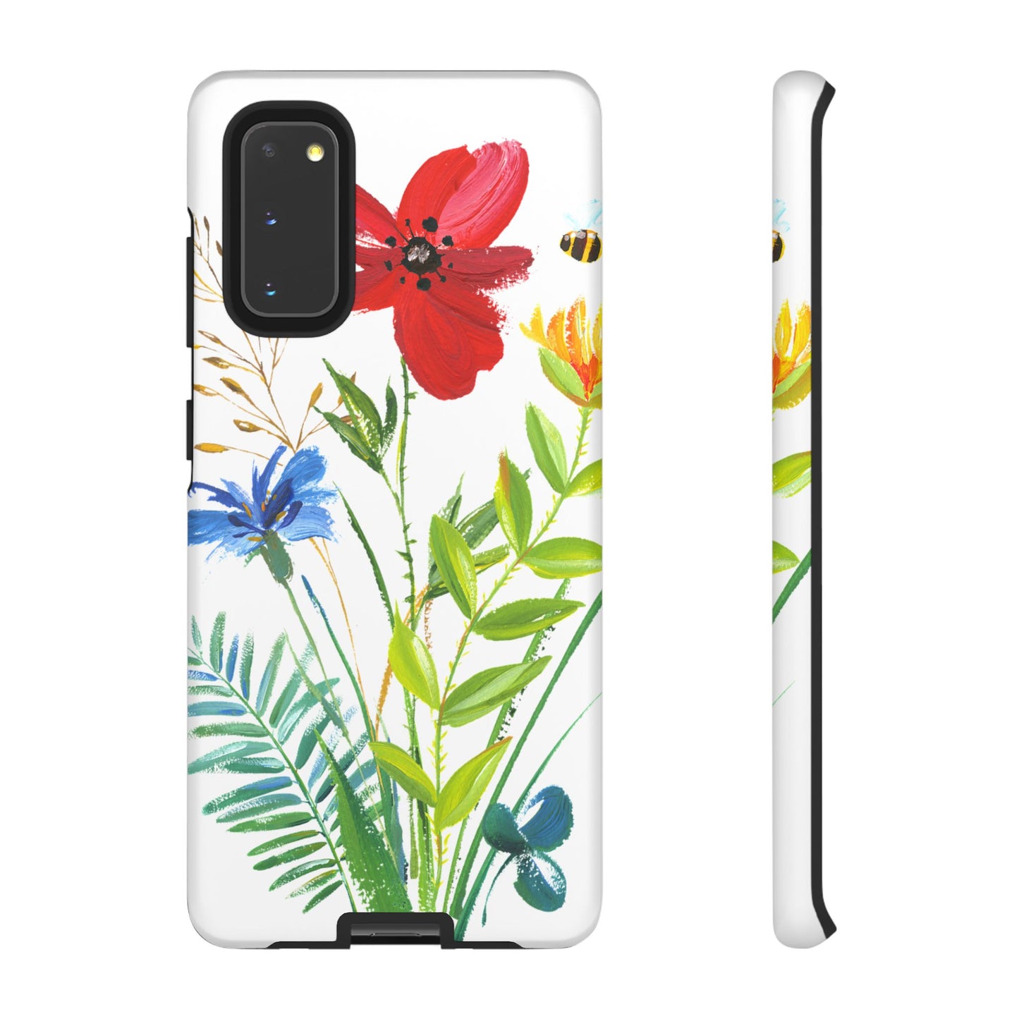 Floral Watercolor Tough Phone Case — Wildflower Bouquet Protective Cover