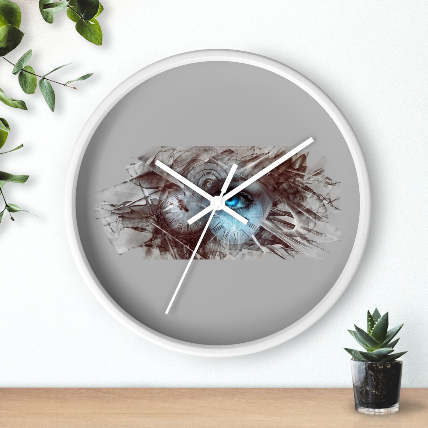 Rustic Eye Art Wall Clock, Unique Home Decor, Gift for Art Lovers