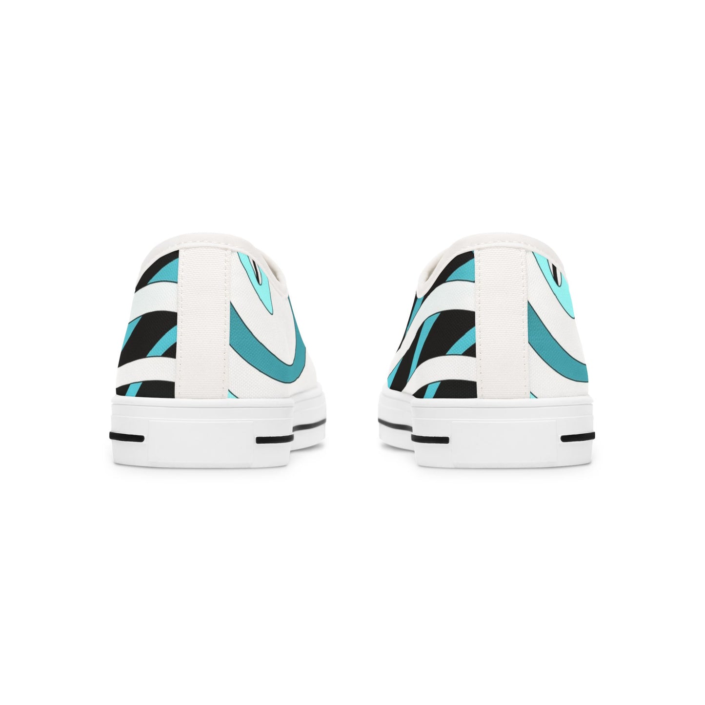 Low Top Sneakers – Aqua Wave Graphic Women's Canvas Shoes