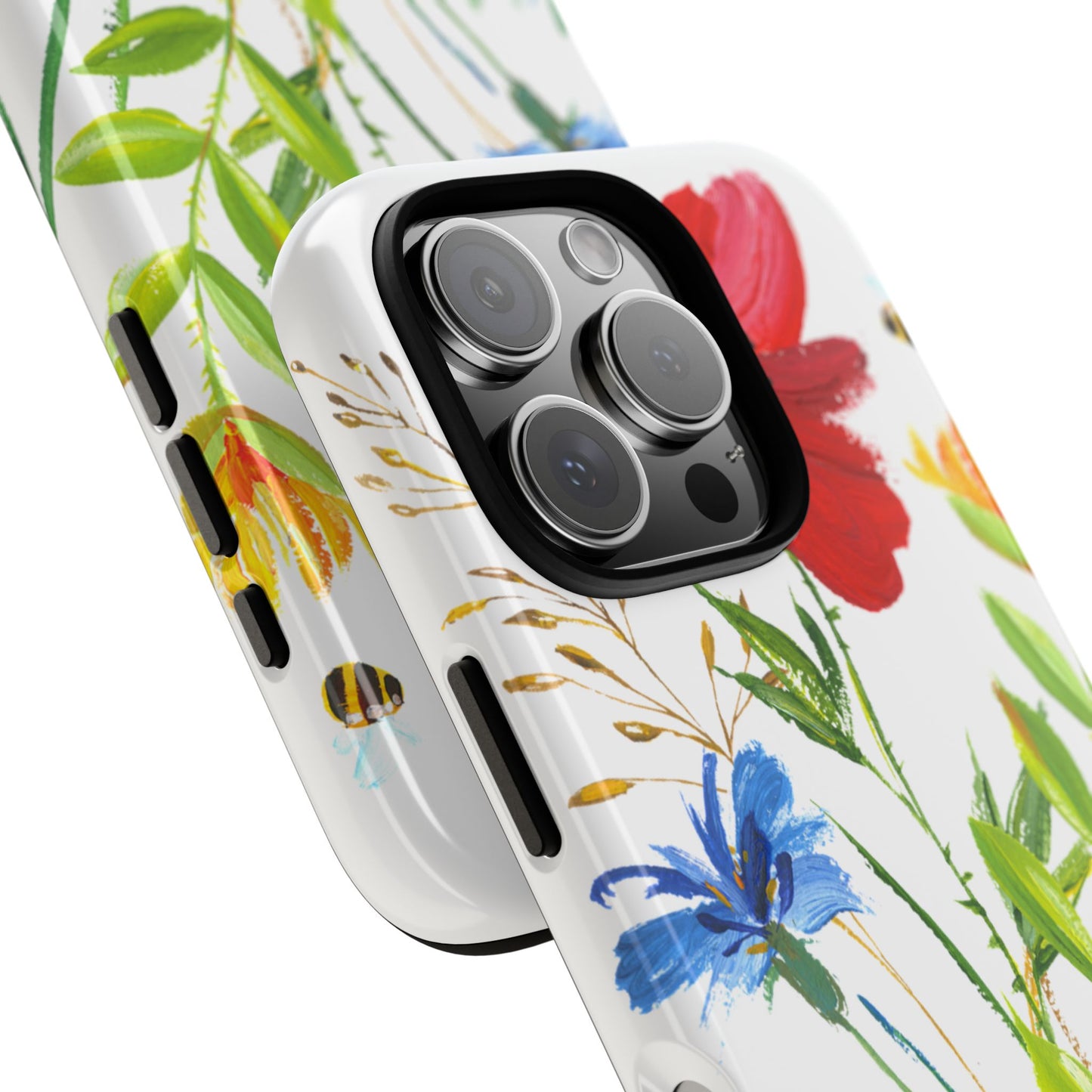 Floral Watercolor Tough Phone Case — Wildflower Bouquet Protective Cover