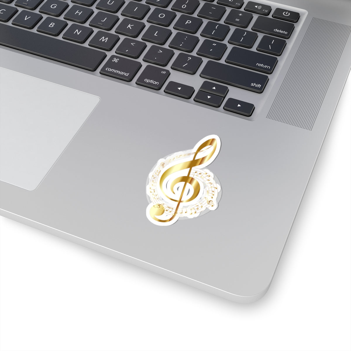 Elegant Musical Note Stickers, Gold Treble Clef, Decor for Musicians, Laptops, Journals, Gifts for Music Lovers