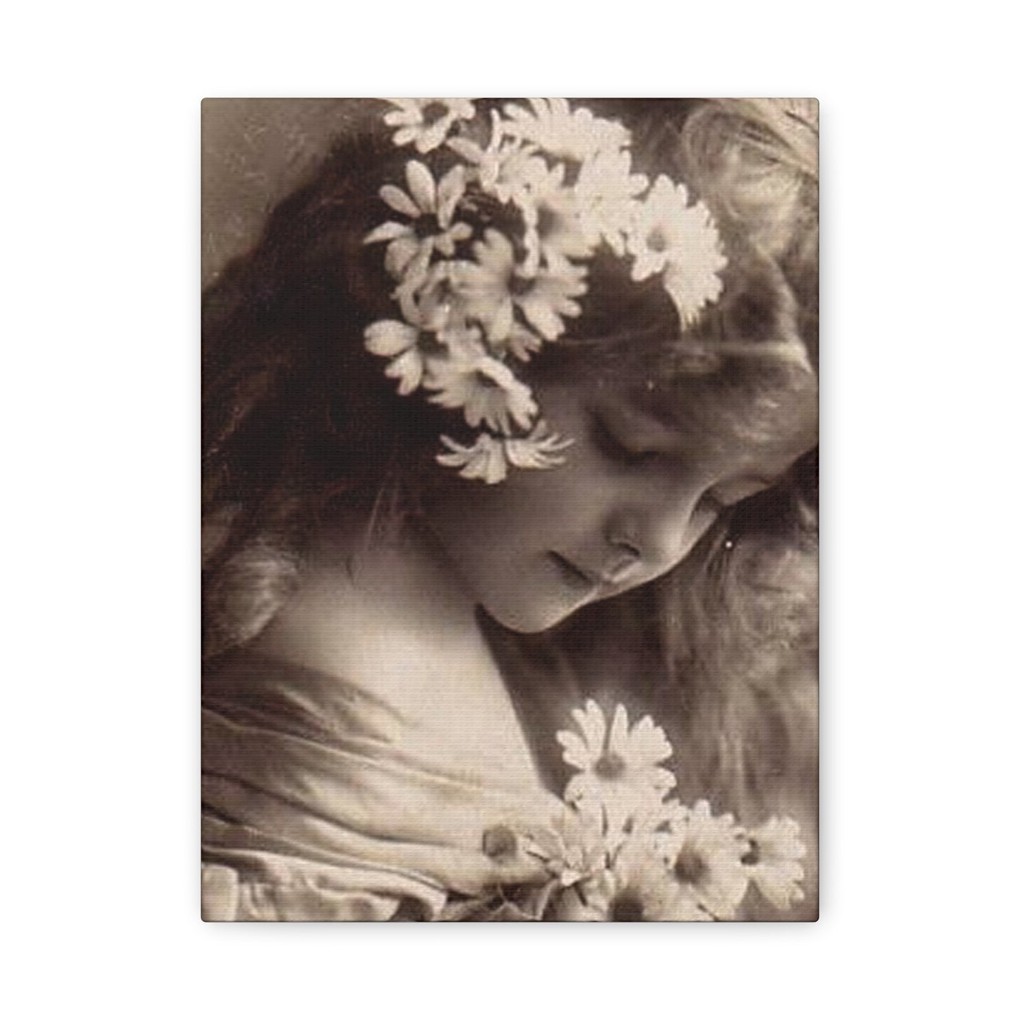 Vintage Floral Portrait Canvas