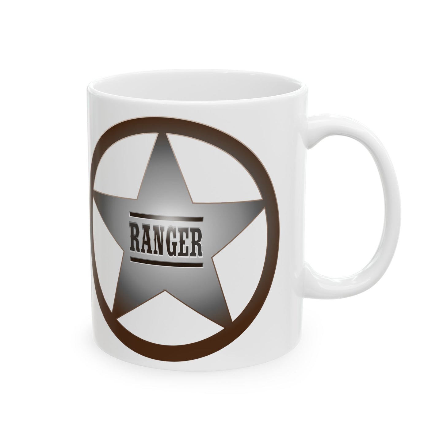 Rustic Star Ranger Ceramic Mug - Perfect Gift for Adventure Lovers, Cowboy Decor, Personalized Coffee Cup, Unique Gifts, Western Style